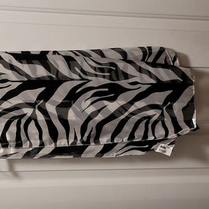 Black & White Sheer Zebra-print Scarf